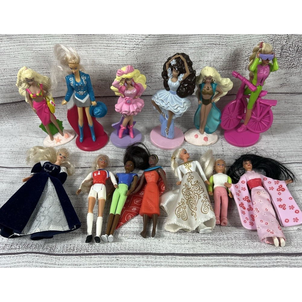 Vintage Lot Of 13 Barbie McDonald's Happy Meal Toys, Assorted
